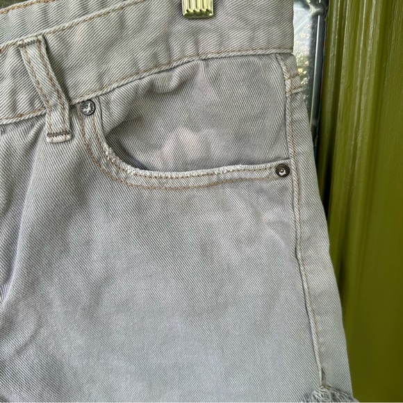 Free people 30 gray raw hem 5 pocket shorts distressed high rise cut off - Picture 7 of 8